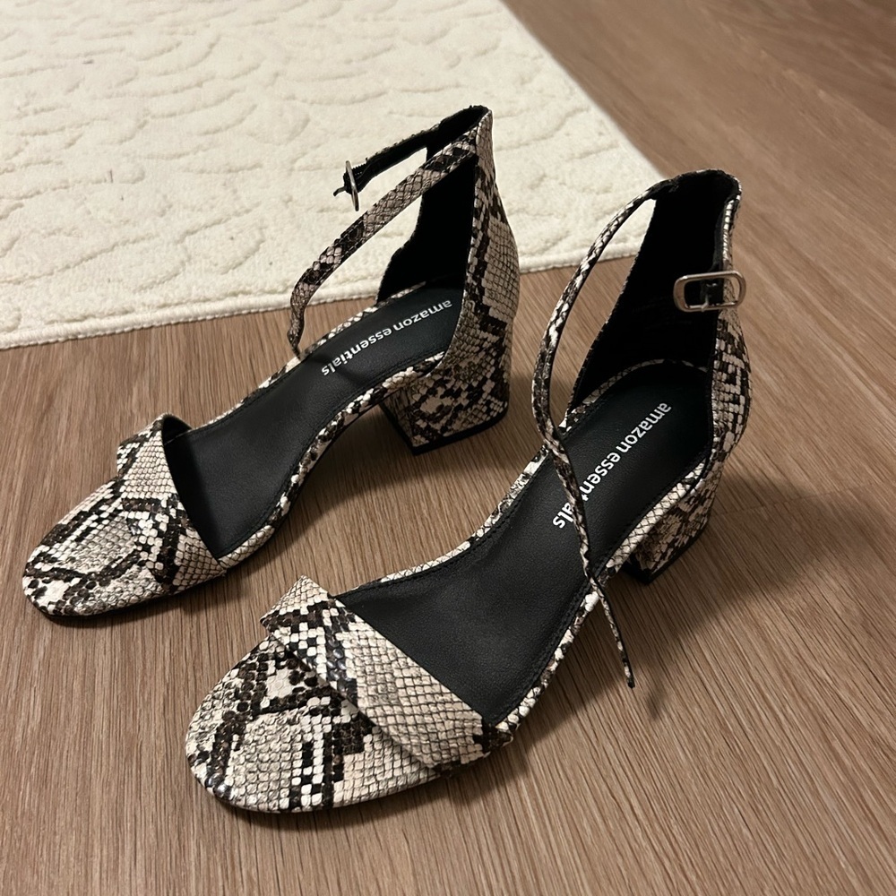 Black and White Snakeskin Heels